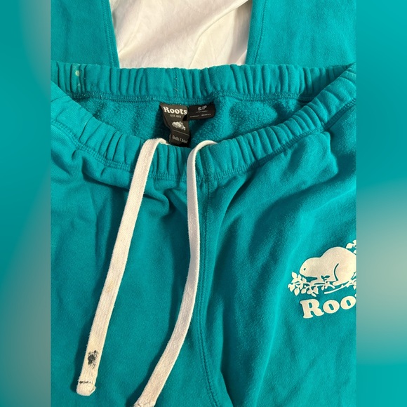 Roots Atheltica women’s green turquoise sweatpants Size S - Picture 3 of 8
